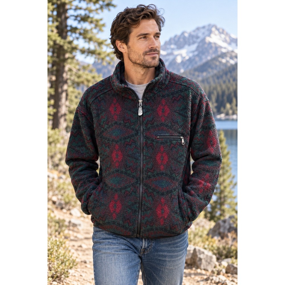 The North Face Fleece Jacket Mens Large Multicolor Vintage Southwestern Made USA